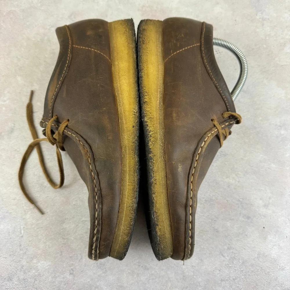 Clarks Originals Wallabee Shoes Mens Size 8 M Beeswax Brown Leather Lace Up